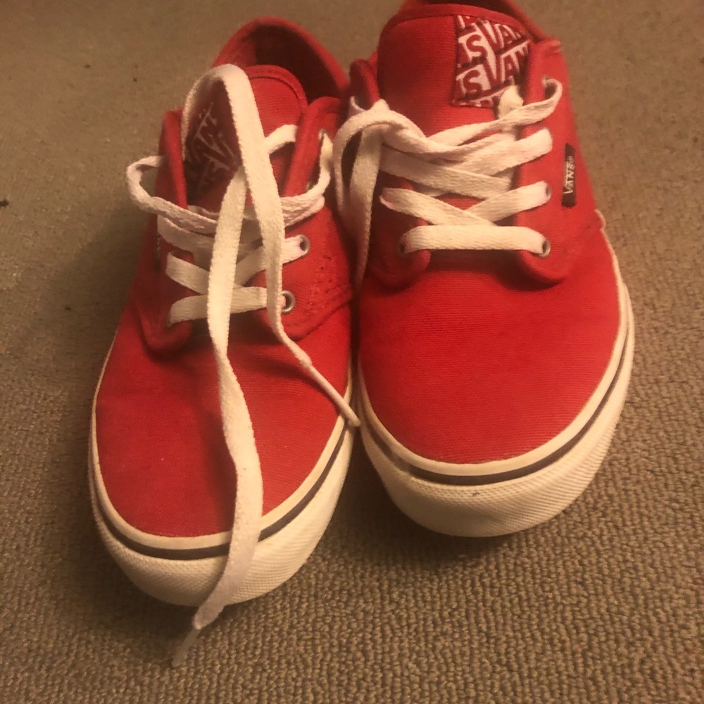 Red Vans Size 4 Youth